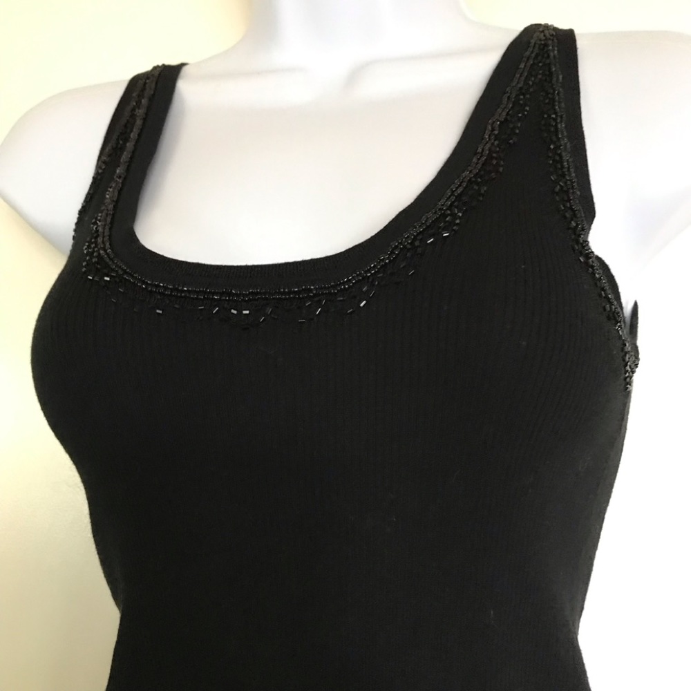 Vintage ESSENDI 90s size S sleeveless women black top 55% silk 45 % COTTON - Picture 10 of 16